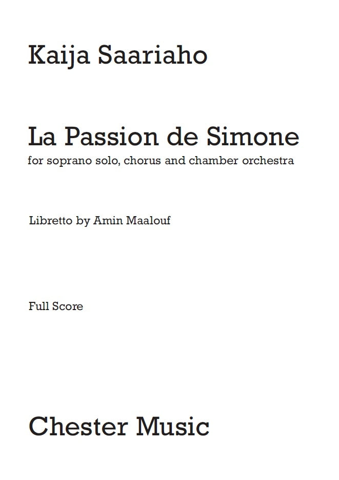 La Passion De Simone (Choral Score)