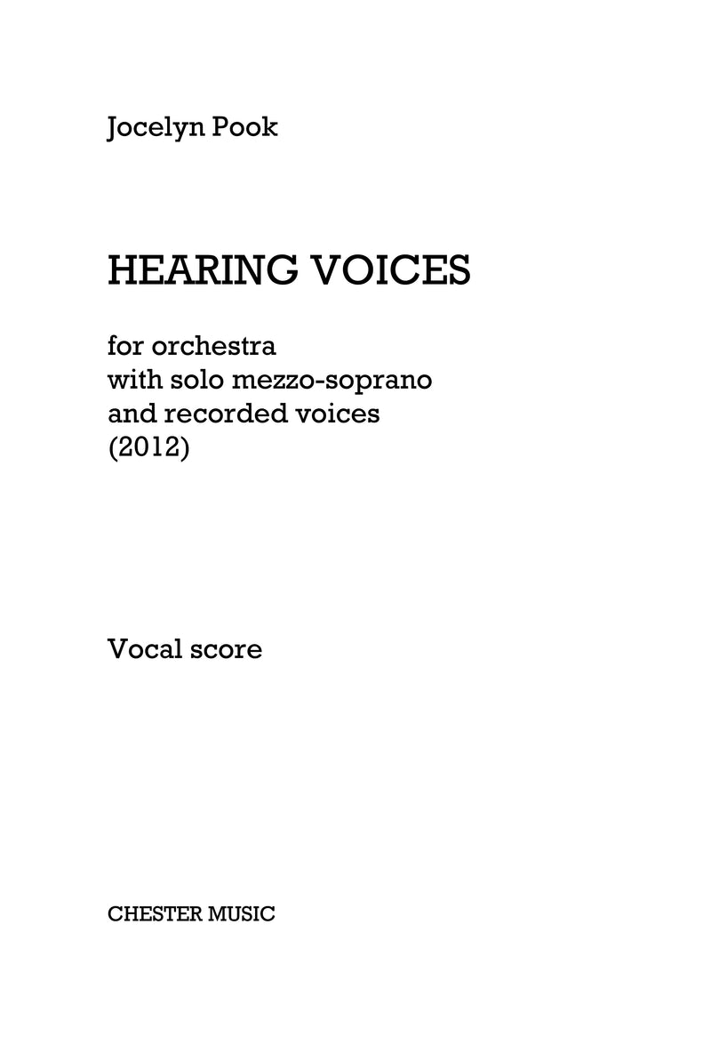 Hearing Voices (Mezzo-Soprano and Piano)