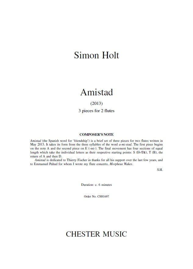 Simon Holt: Amistad