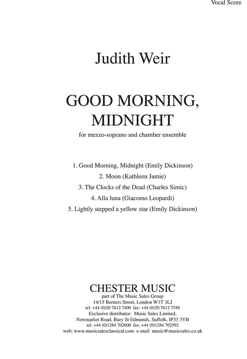 Good Morning, Midnight (Vocal Score)