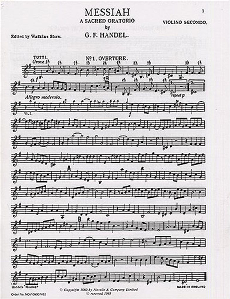 Messiah (ed. Watkins Shaw), Violin 2 part