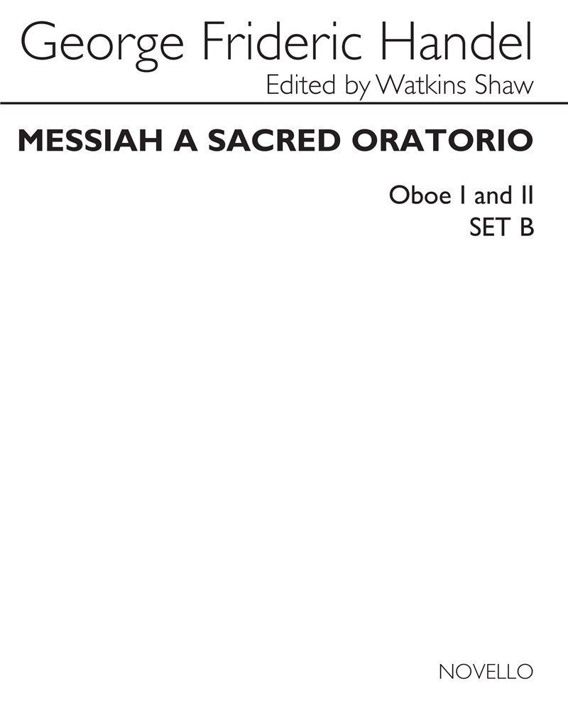 Messiah (ed. Watkins Shaw), Oboe parts from Foundling Hospital version