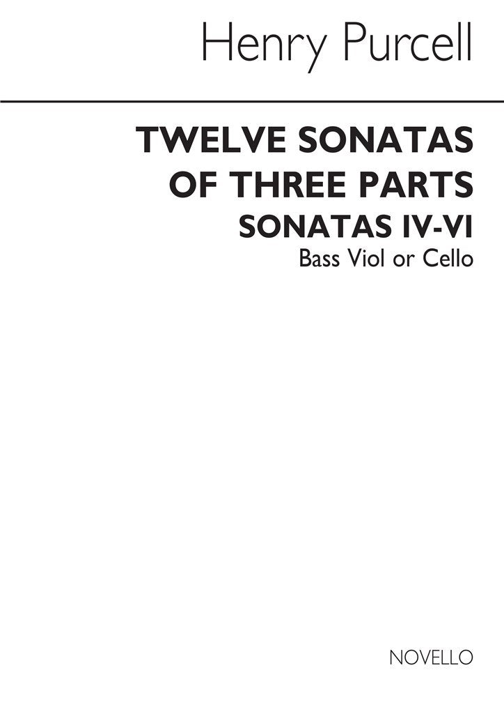 Twelve Sonatas of Three Parts, vol. 2 (Bass Viol or Cello part)