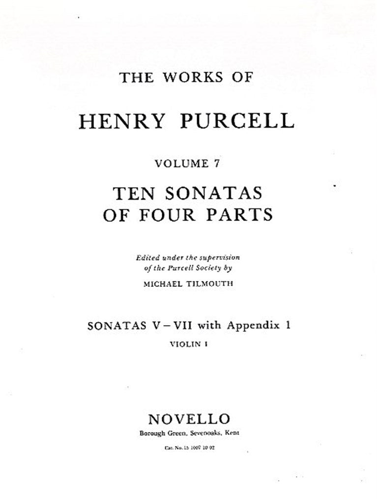 Ten Sonatas of Four Parts, vol. 2 (Violin 1 part)