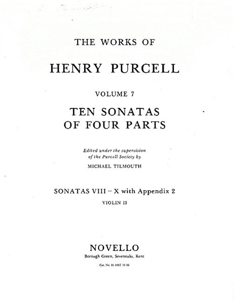 Ten Sonatas of Four Parts, vol. 3 (Violin 2 part)