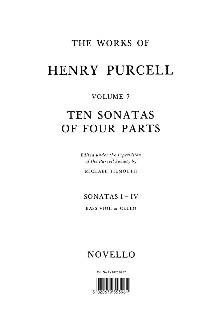 Ten Sonatas of Four Parts, vol. 1 (Cello part)