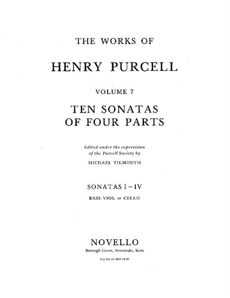 Ten Sonatas of Four Parts, vol. 2 (Cello part)