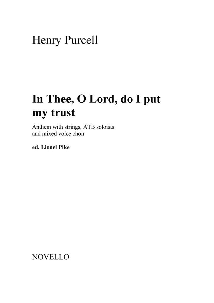 In Thee, O Lord, Do I Put My Trust