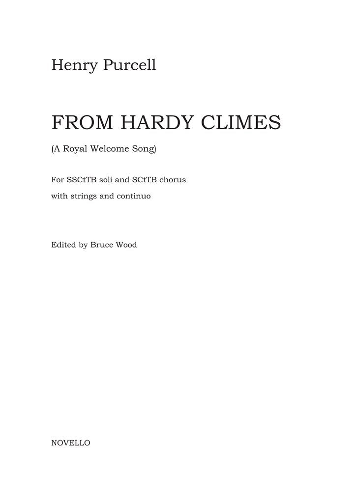 From Hardy Climes (A Royal Welcome Song) (Score)