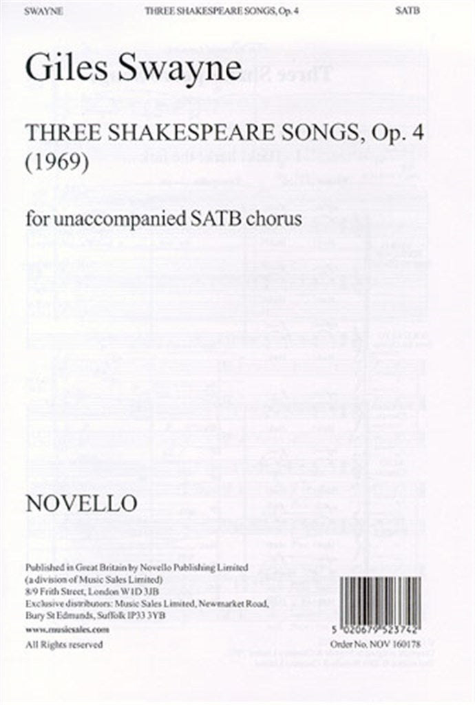 Three Shakespeare Songs