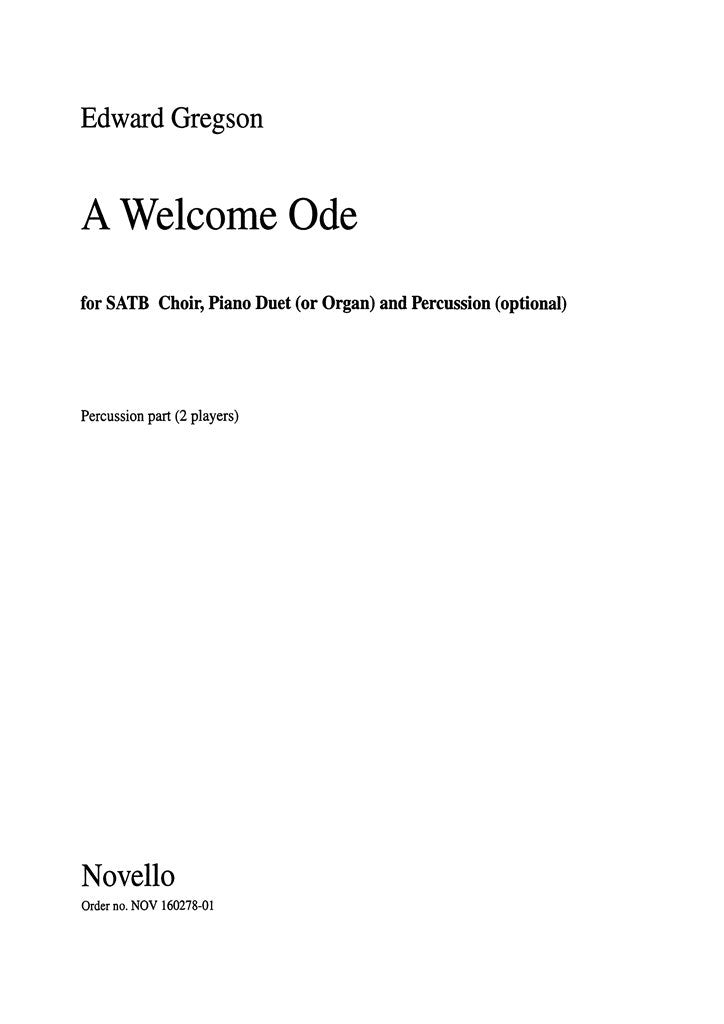A Welcome Ode (Percussion Part)