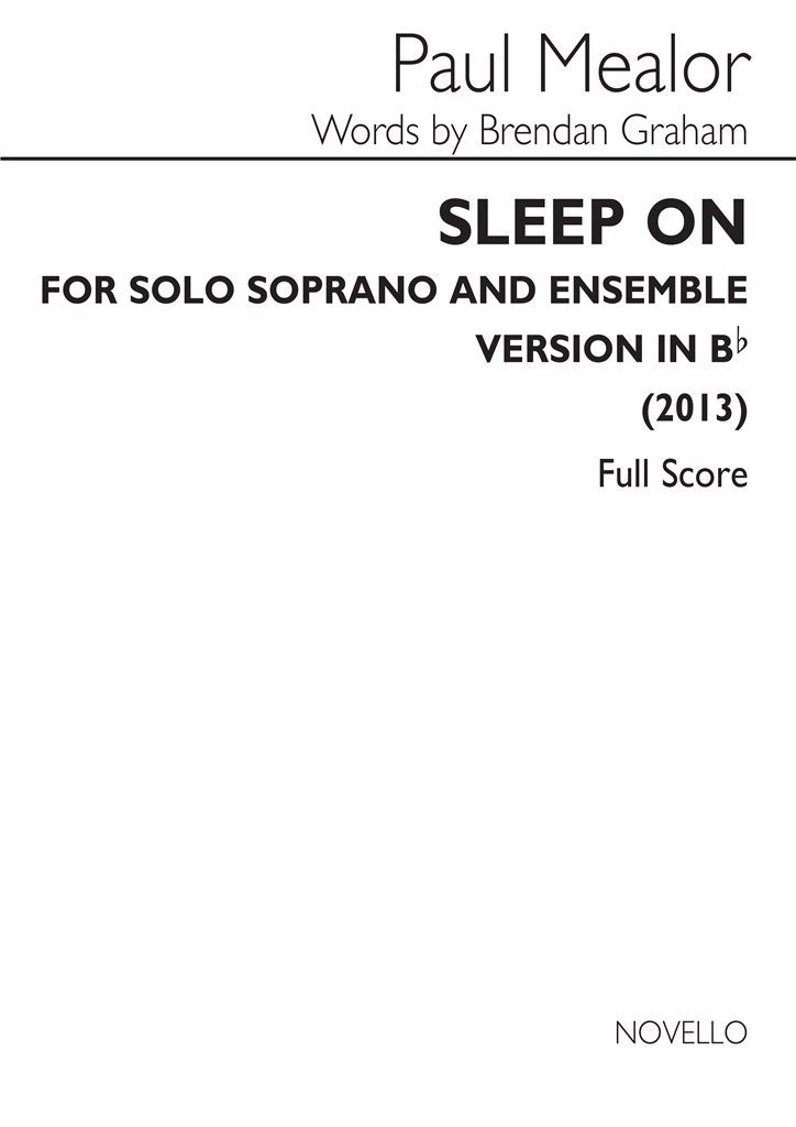 Sleep On (In B-Flat) (Score Only)