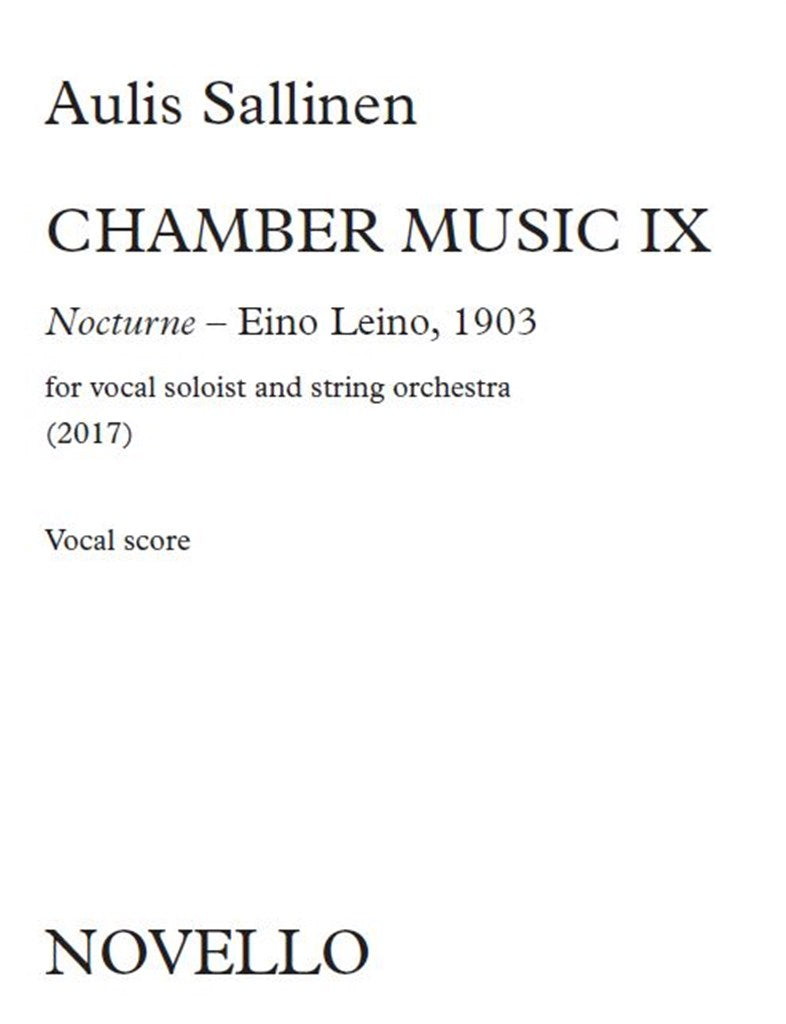 Chamber Music IX: Nocturne - Eino Leino, 1903 (Vocal Score)