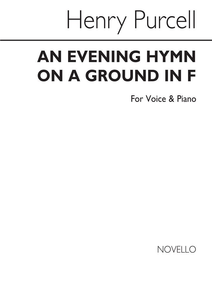 Evening Hymn On A Ground (Voice/Piano)