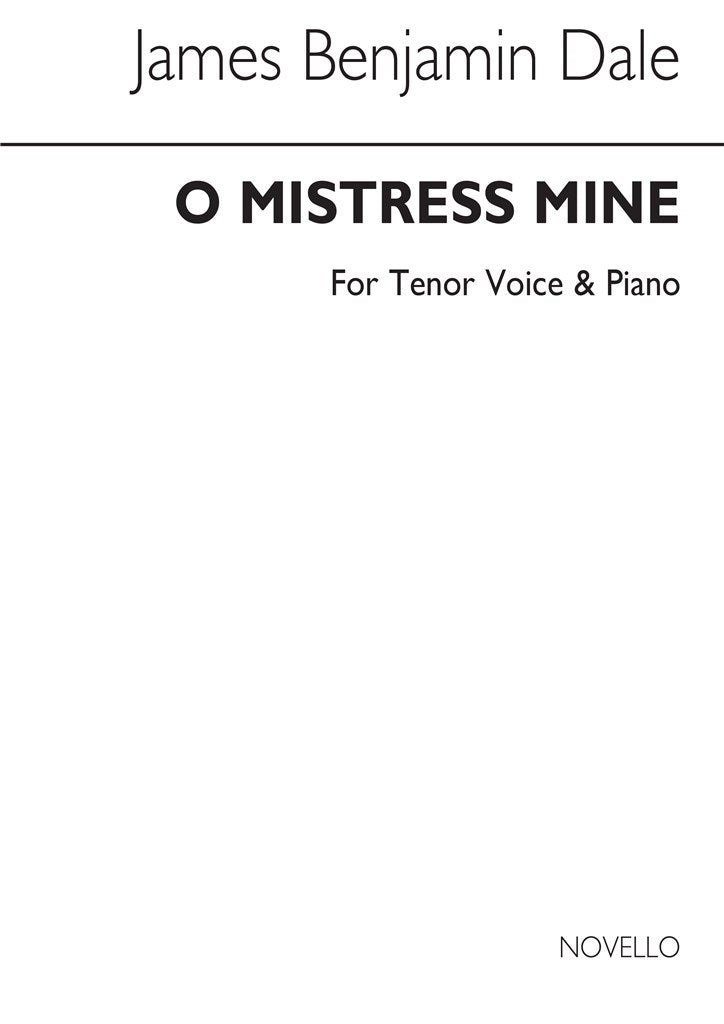 O Mistress Mine In F for High Vce and Piano