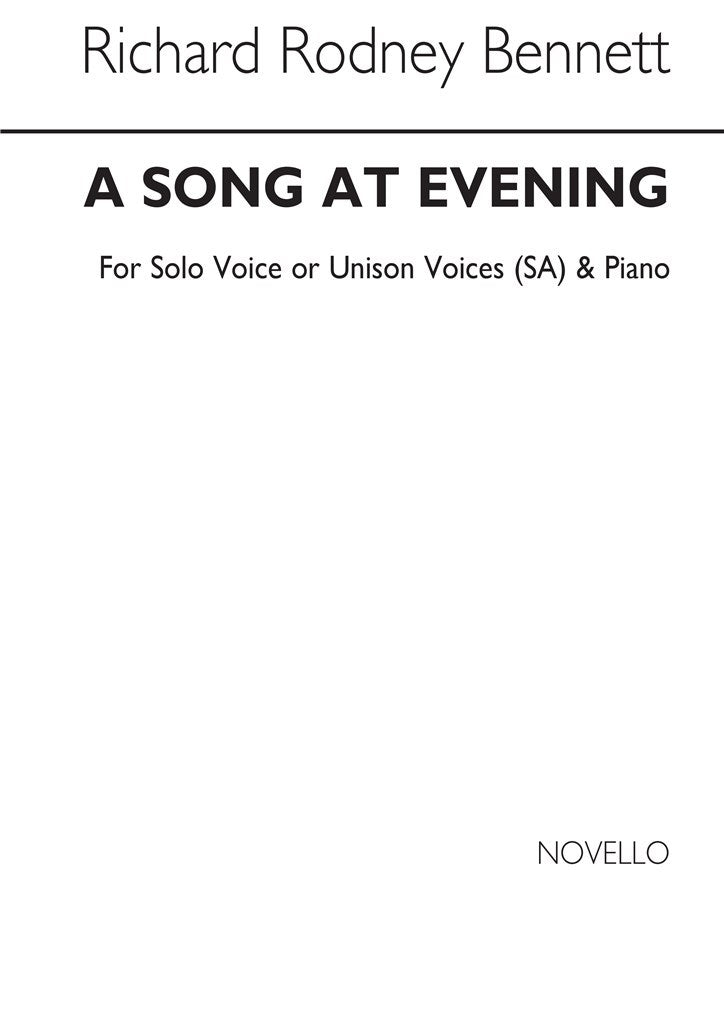 A Song At Evening (Unison Voice Voice Piano Accompaniment)