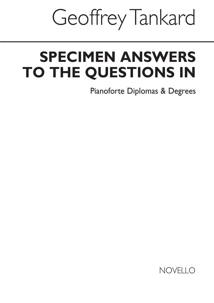 Specimen Answers To The Questions