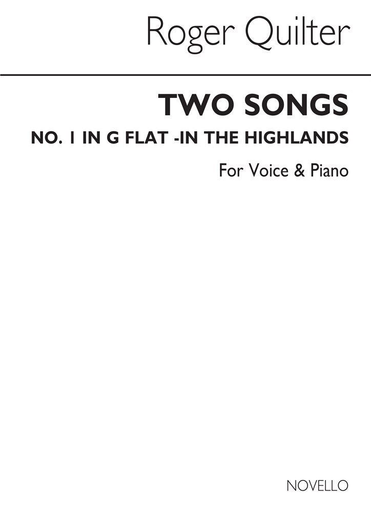 Two Songs (In The Highlands) Op. 26-no1 In G Flat