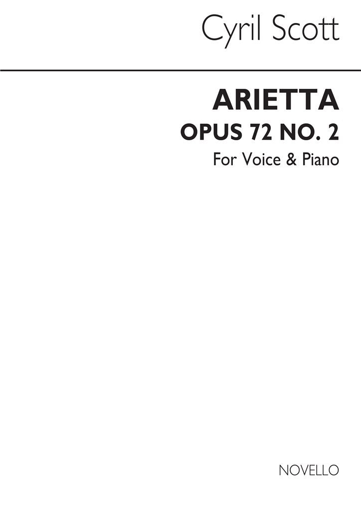 Arietta Op. 72 No.2 (High Voice and Piano)