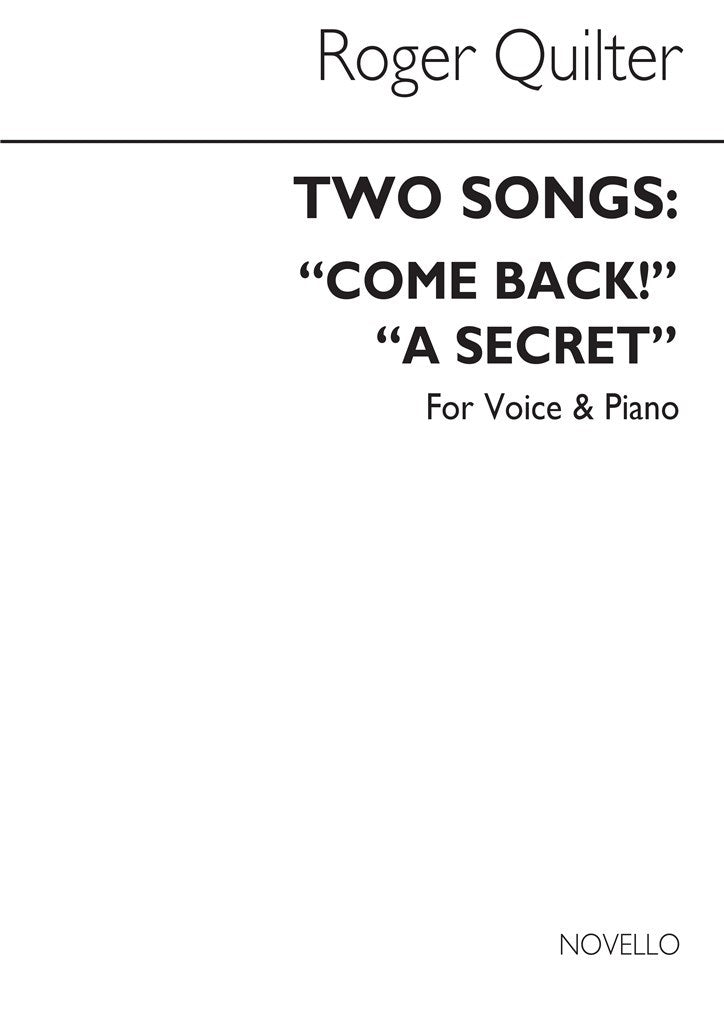 Two Songs In B Flat For Voice and Piano