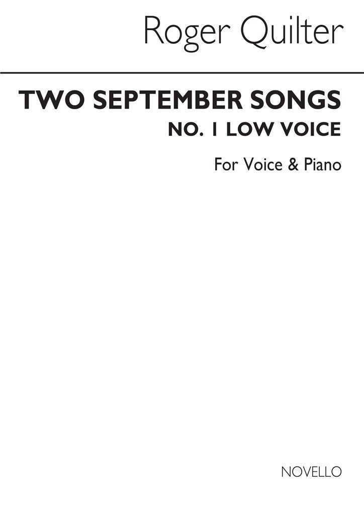 Two September Songs Op.18 Nos. 5 and 6 (Low Voice)