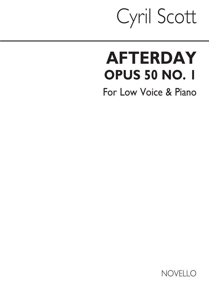 Afterday Op. 50 No.1 (Low Voice and Piano)