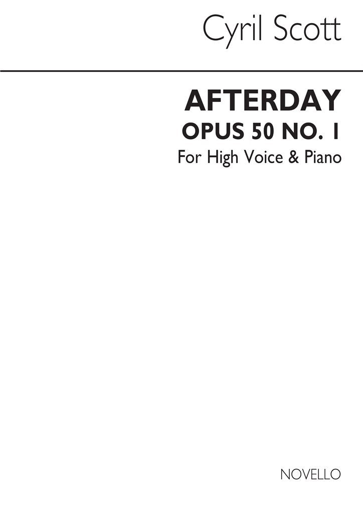 Afterday Op. 50 No.1 (High Voice and Piano)