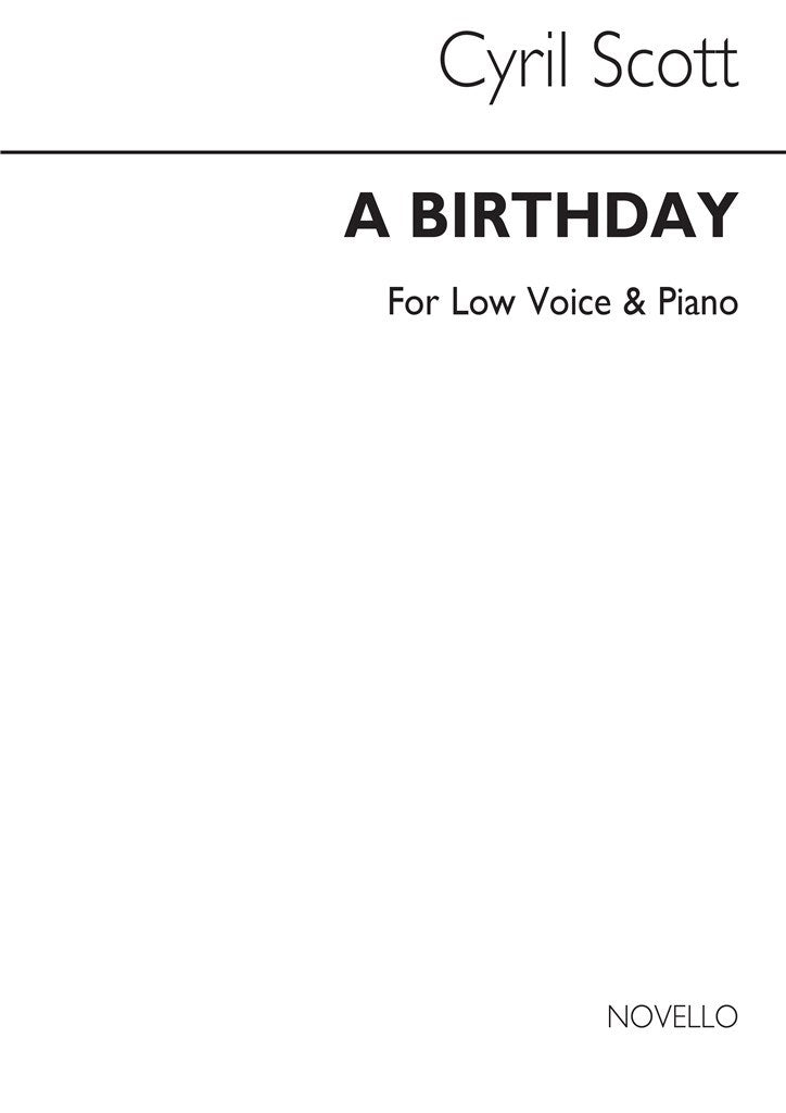 A Birthday (Low Voice and Piano)