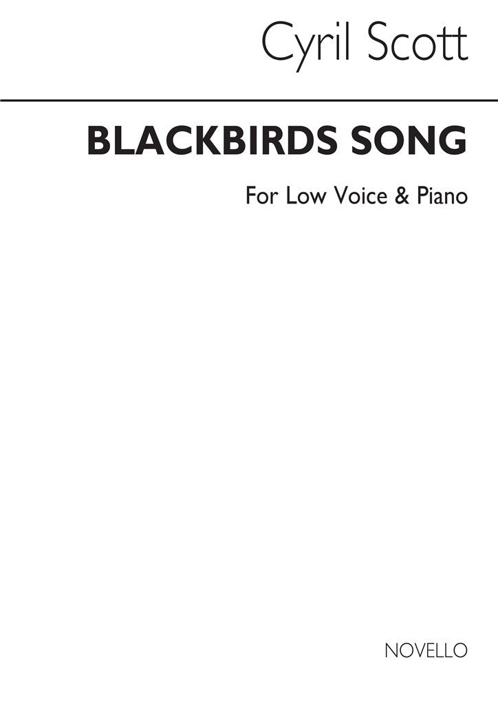 Blackbird's Song Op. 52 No.3-low Voice/Piano