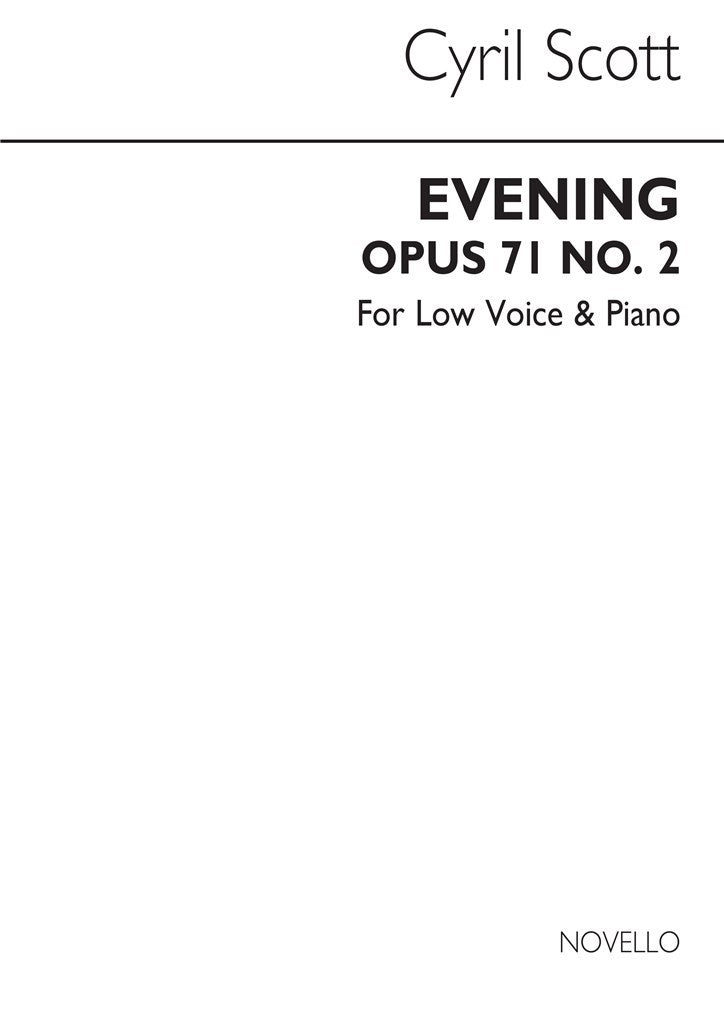 Evening Op. 71 No.2 (Low Voice and Piano)