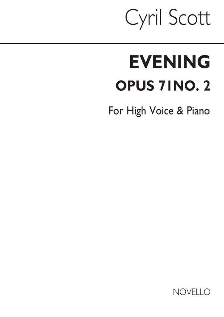 Evening Op. 71 No.2 (High Voice and Piano)