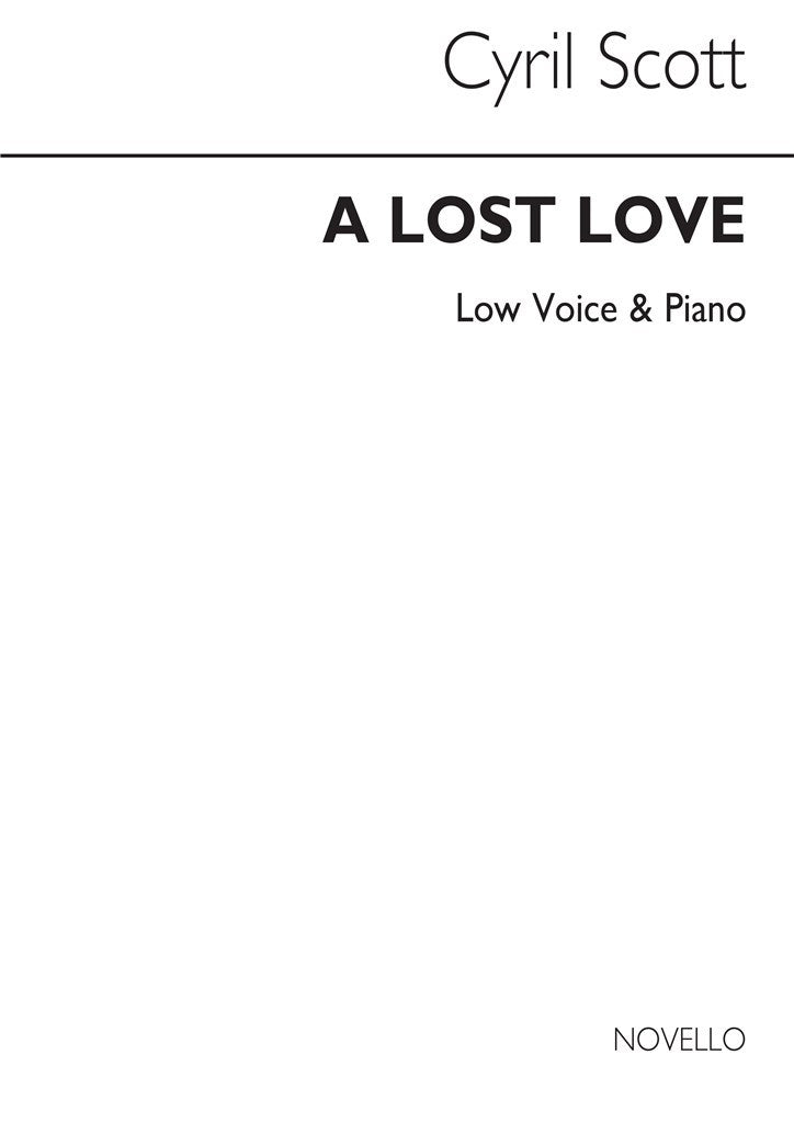 A Lost Love Op. 62 No.1 (Low Voice and Piano)
