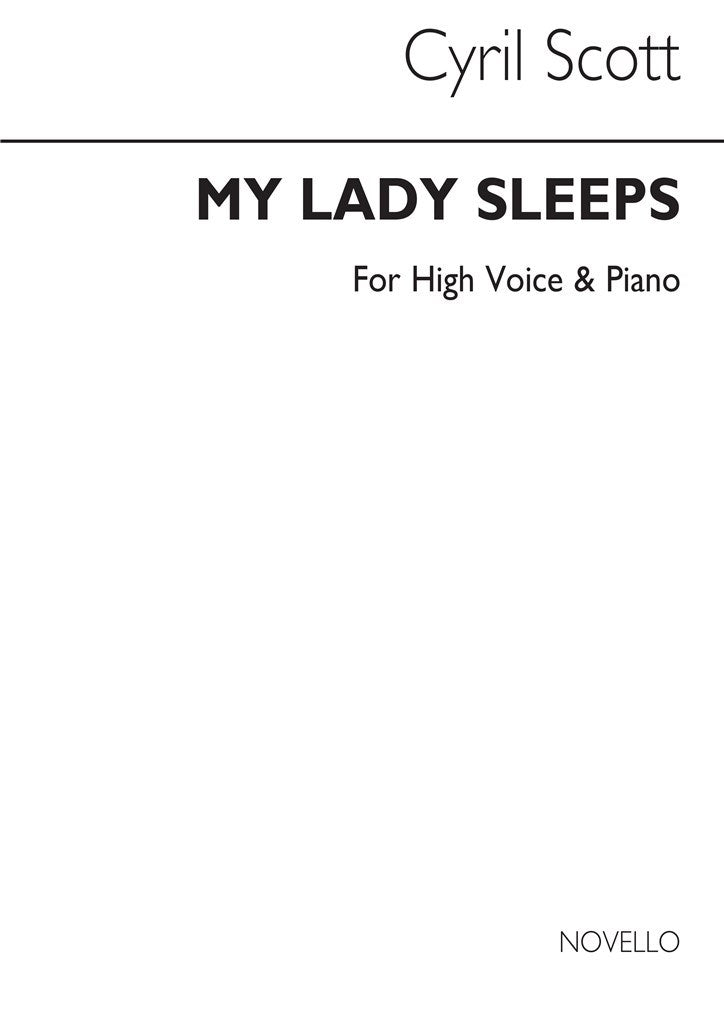 My Lady Sleeps Op. 70 No.1-high Voice/Piano