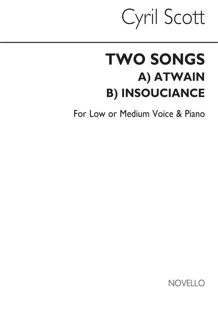 Two Songs Op. 56-low Or Medium Voice/Piano