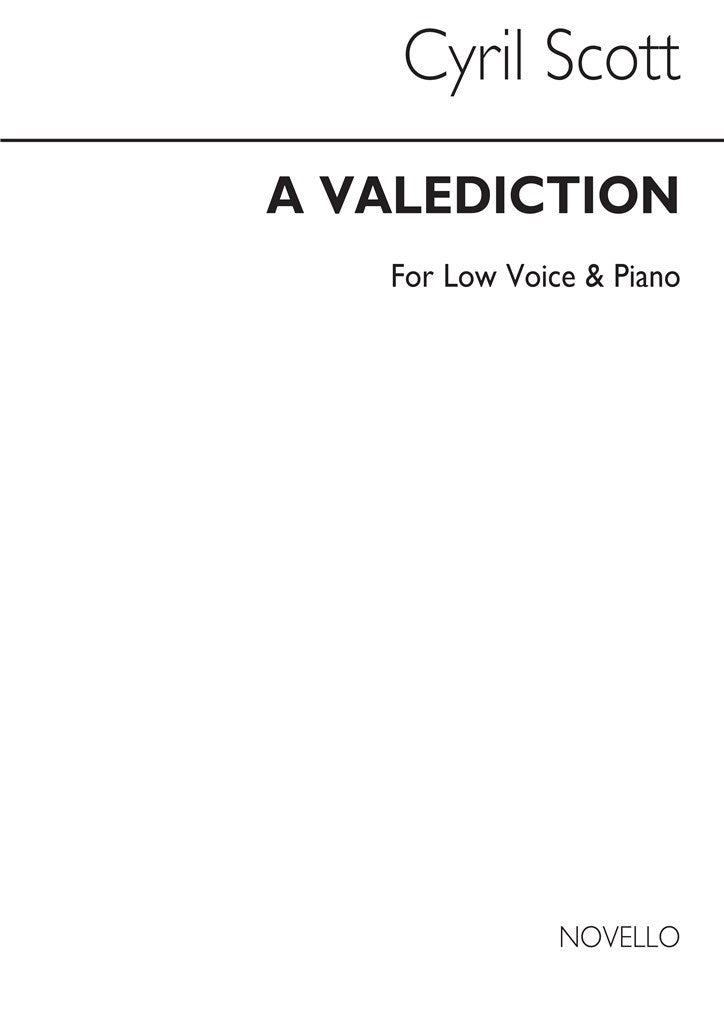 A Valediction (Low Voice and Piano)