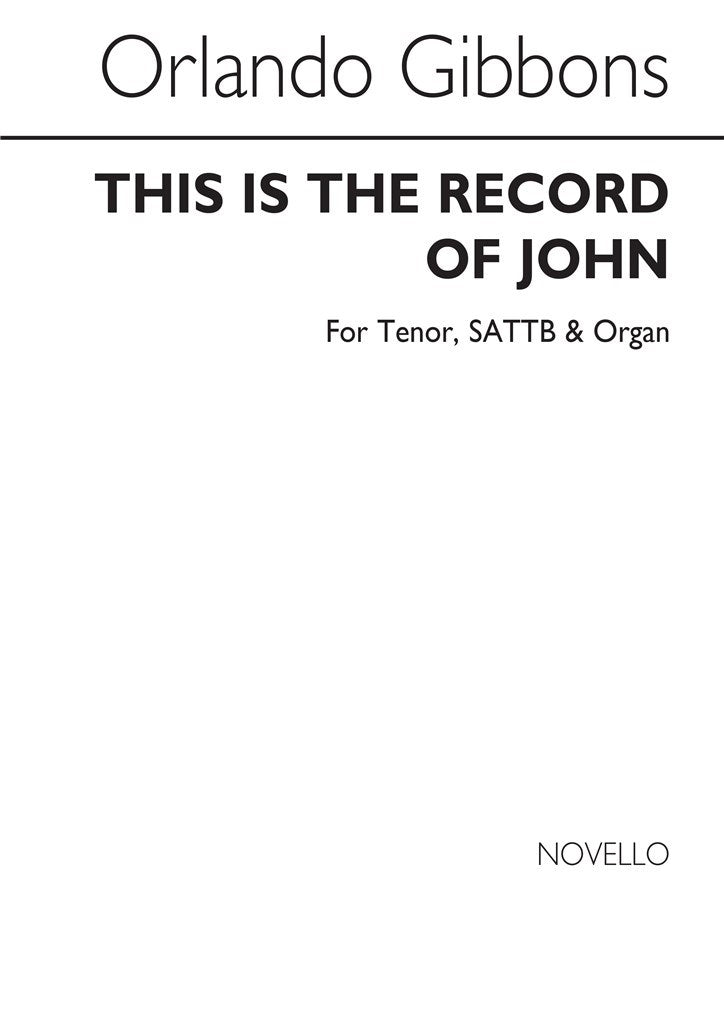 This Is The Record of John (Tenor verse)