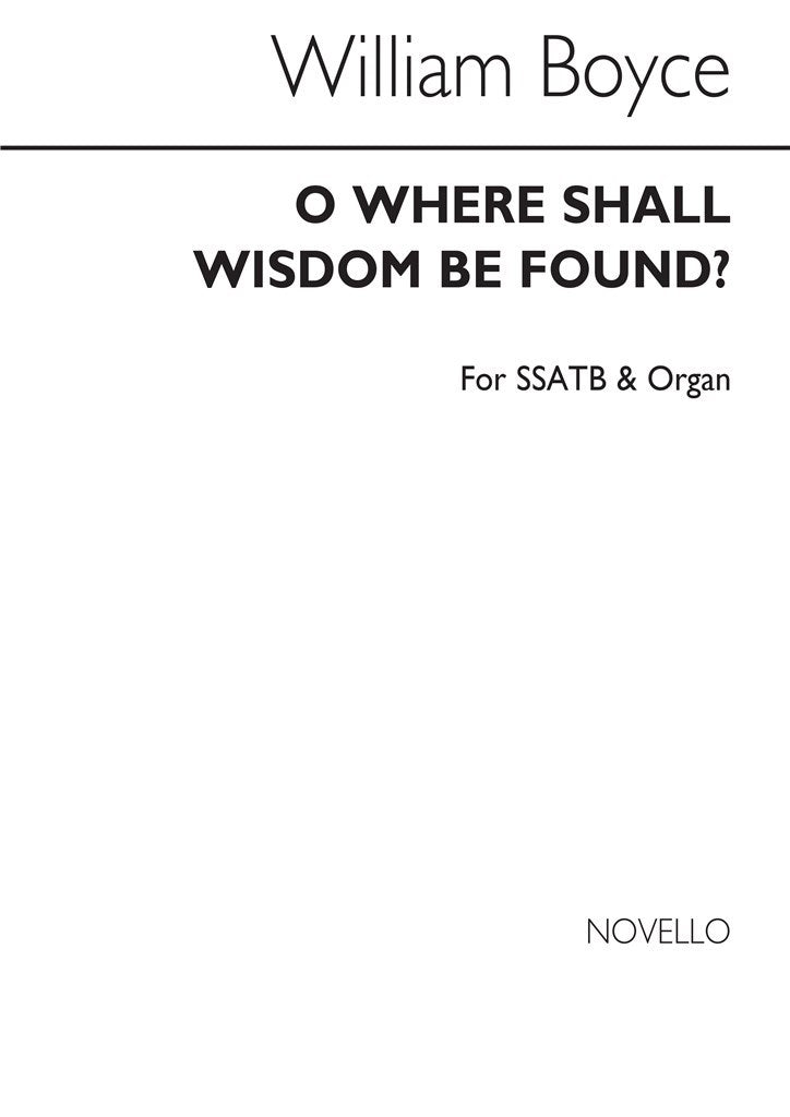 O Where Shall Wisdom Be Found?