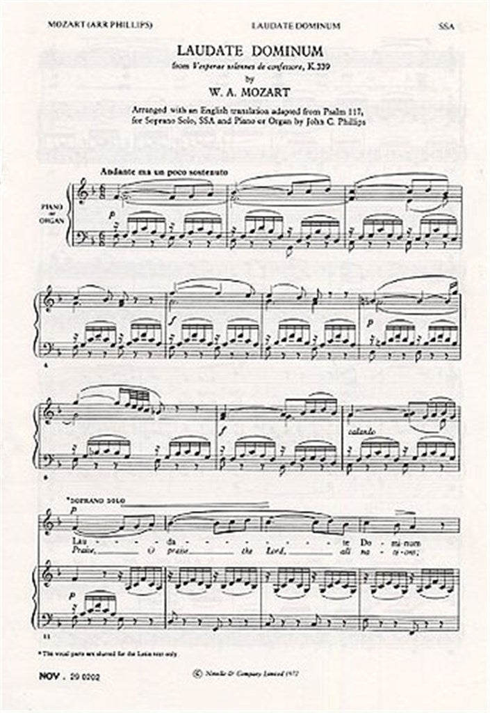 Laudate Dominum (Choral Score)