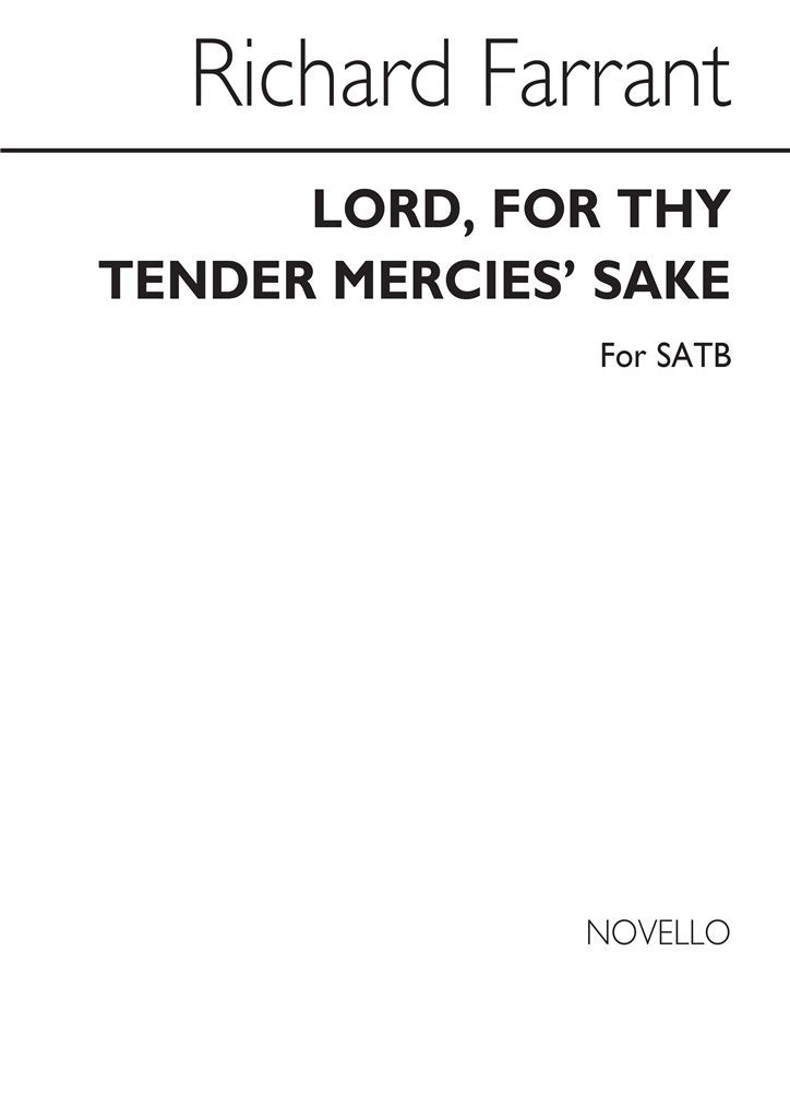 Lord, For Thy Tender Mercies' Sake