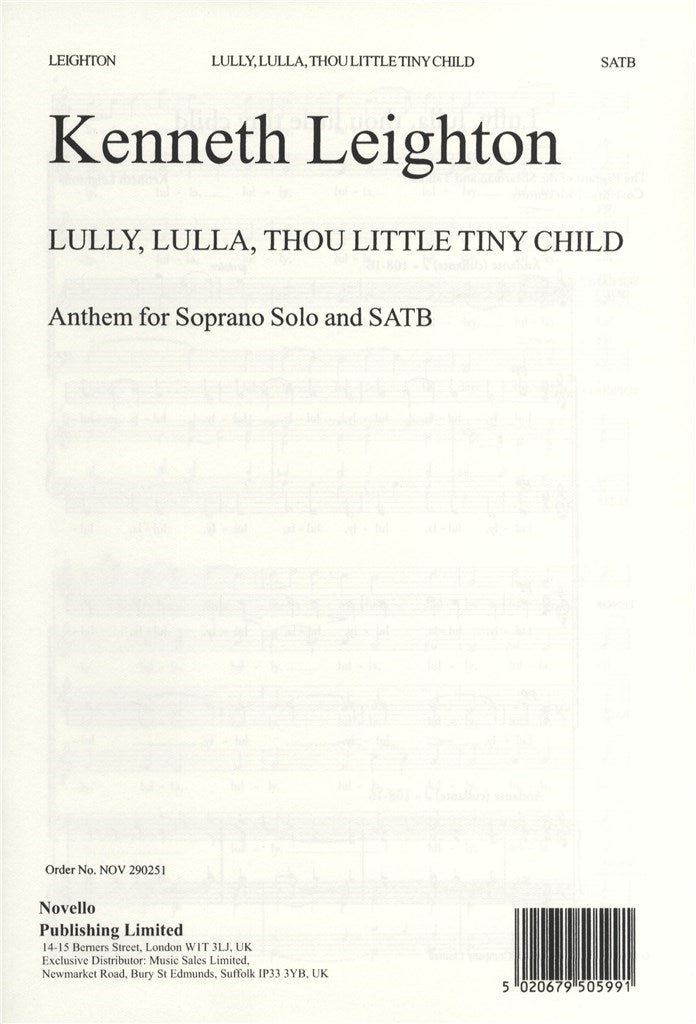 Lully, Lulla, Thou Little Tiny Child Op.25b