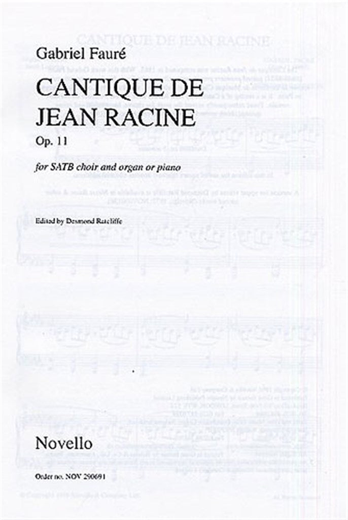 Cantique de Jean Racine Op.11 (Choral Score)