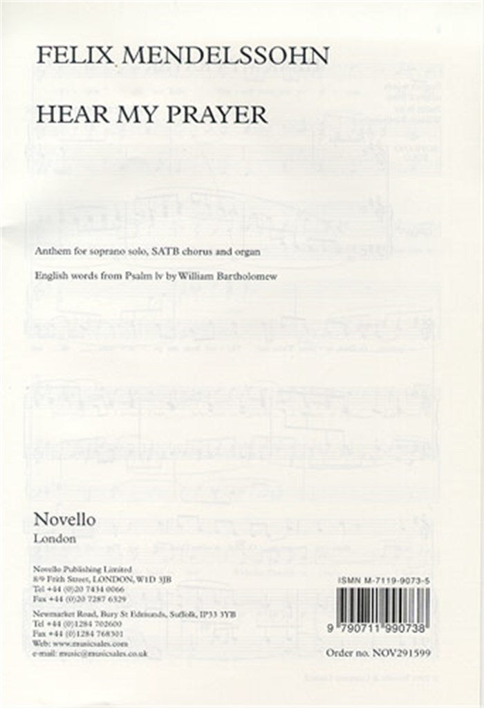 Hear My Prayer (Choral Score)