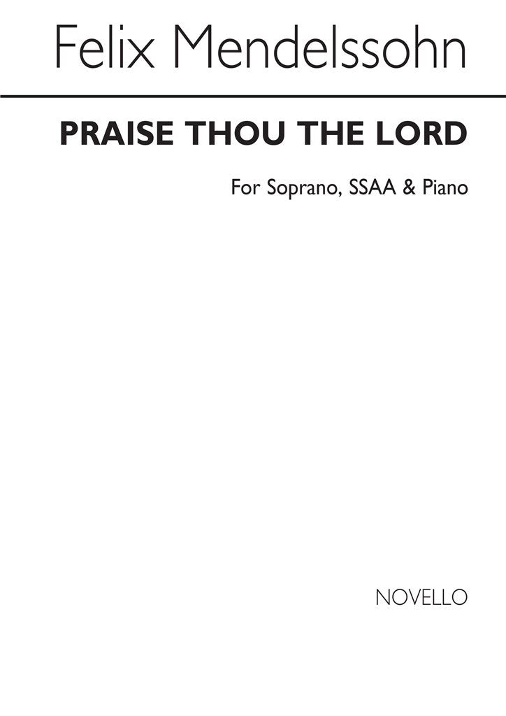 Praise Thou The Lord S/Ssaa/Piano