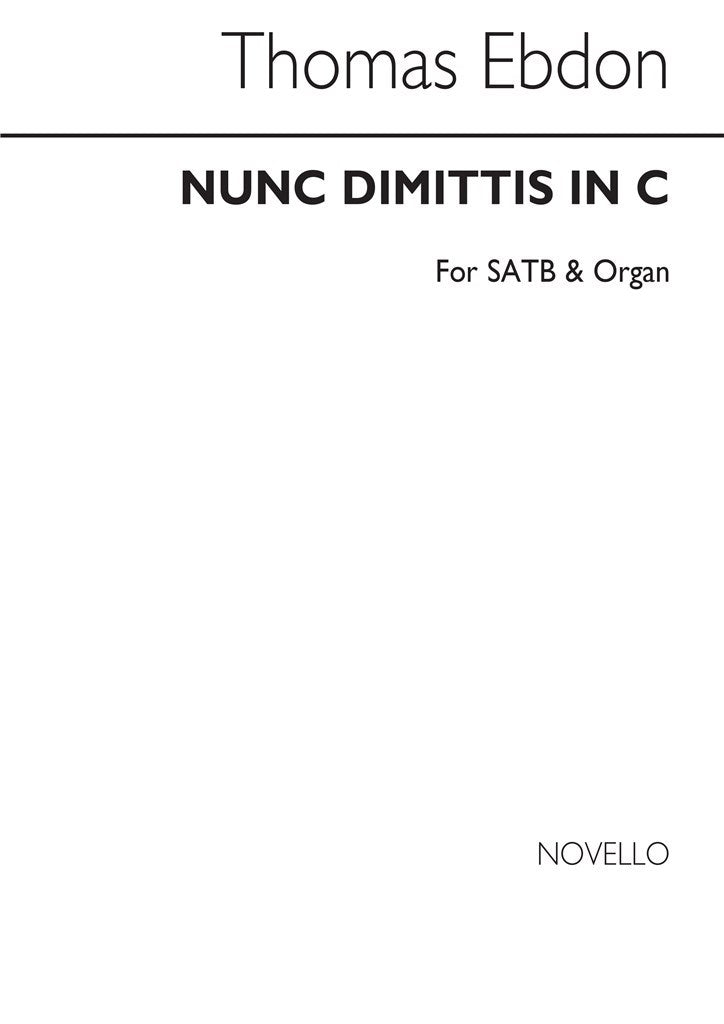 Nunc Dimittis In C Satb/Organ