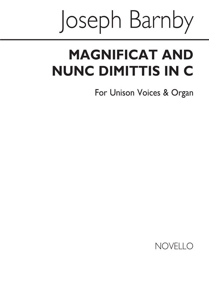 Magnificat and Nunc Dimittis In C (Unison Voice Organ Accompaniment)