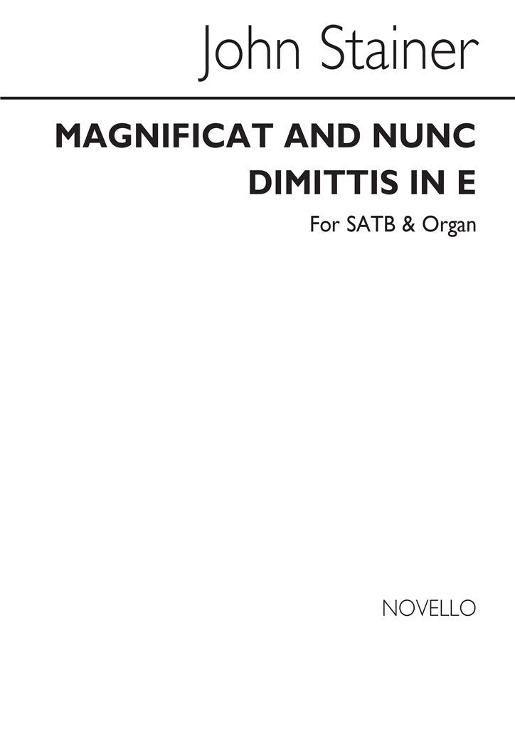 Magnificat And Nunc Dimittis In E (Choral Score)