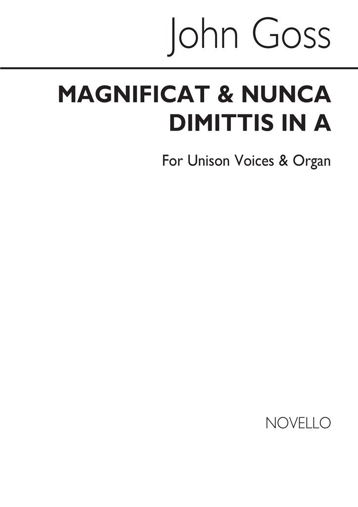 Magnificat and Nunc Dimittis In A (Unison Voice Organ Accompaniment)