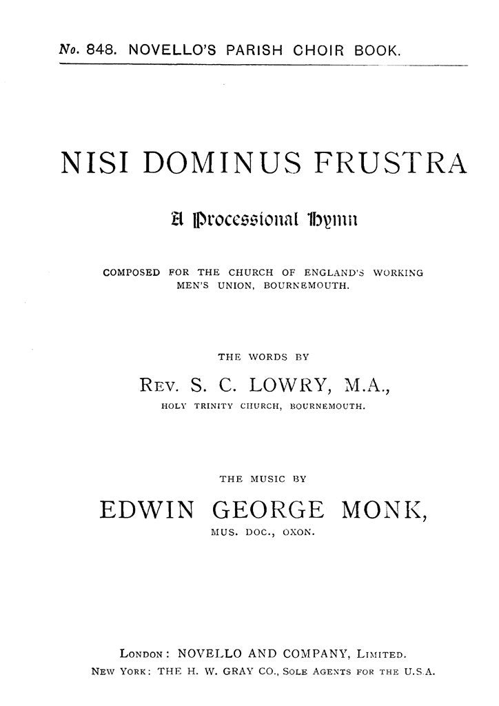 Nisi Dominus Frustra (Hymn)