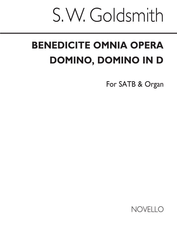 Benedicite Omnia Opera Satb/Organ