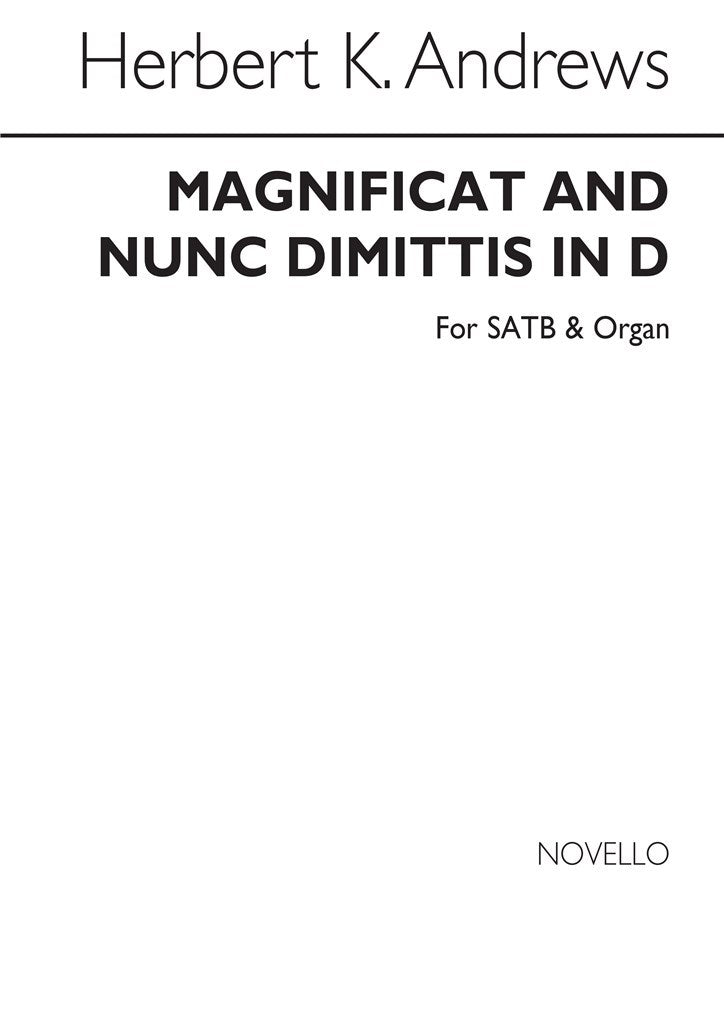 Magnificat and Nunc Dimittis In D